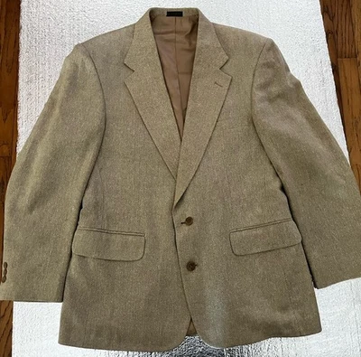 Blazer deportivo Robert Stock Tweed para hombre talla 40R beige tweed 2 botones Foto 1 de 4
