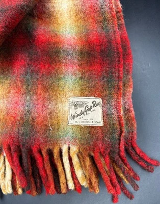 Cobertor vintage 100% lã irlandesa 34 x 54 x outono xadrez decoração outono - Imagem 1 de 4