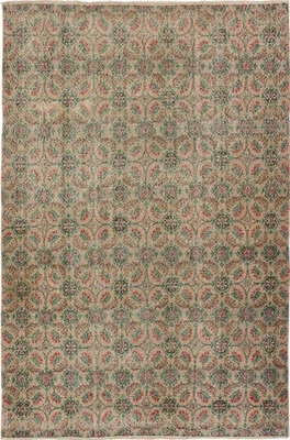 Traditional Vintage Hand-Knotted Oriental Carpet 5'11" x 9'1" Wool Area Rug - Image 1 of 2