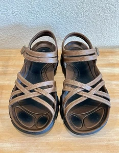 KEEN Women's Brown Leather Sandals Size 7.5 Excellent Preowned - Picture 1 of 10