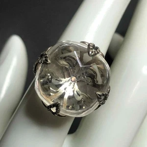 8196 Silpada Cocktail-Ring Sterlingsilber Schnörkel klar facettiert Kristall Größe 7,5 - Bild 1 von 4