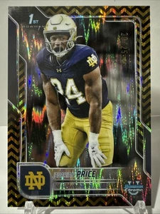 2025 Bowman Chrome U - BLACK & GOLD Stealth #117 Jadarian Price 1st 20/25 - Picture 1 of 2