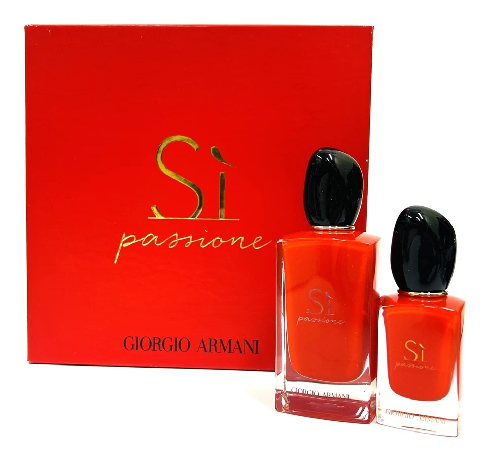 Giorgio Armani Si Passione парфюмированная вода спрей двойной набор - 3,4 + 1,0 жидк. oz новый в коробке - Изображение 1 из 4