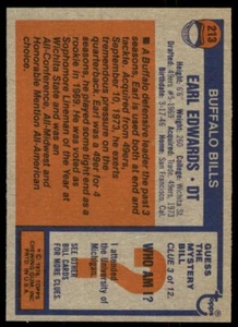 1976 Topps NM-MT Earl Edwards #213 - Picture 1 of 2