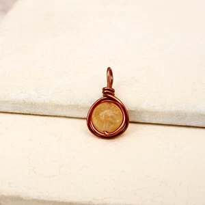 Colgante de citrino cobre hecho a mano dije piedra de nacimiento de noviembre, envuelto en regalo - Imagen 1 de 3
