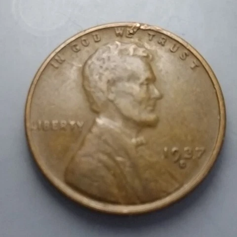 1937 D With Die Cud, Lamentation, Gouge Lincoln Wheat Small Cent Coin USA Cover