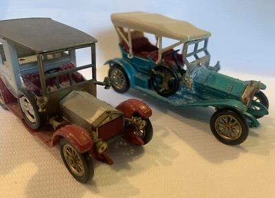 Vtg 2 Rolls Royce Car Lesney Matchbox Models 1912 England - Image 1 of 4