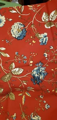Vtg Golding Fabric "Colleen" Pattern Upholstery Heavy Cotton Red Blue Floral 3+y - Image 1 of 4