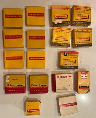 Vintage Lot of 17 Empty Film Boxes - Kodak, Kodachrome, Colorchrome Foto 1 de 4