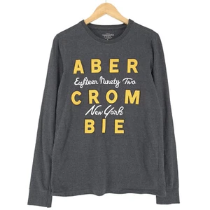 Vintage Abercrombie & Fitch Jumper Sweater Men Grey Cotton Sl1 Size S - Picture 1 of 7