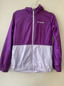 COLUMBIA Youth M (10/12) Rain Jacket, Purple - Picture 1 of 6