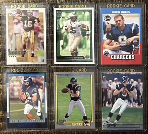 Drew Brees 6 RC Lot Bowman Topps MVP Stadium Club Vintage Numbered Cards