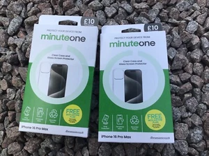 Two iPhone 16 Pro Max Minute One Case and Glass Screen protector Drop Protection - Zdjęcie 1 z 2