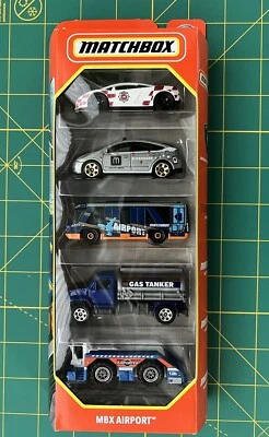 2022 MATCHBOX MBX AIRPORT 5 PACK MULTIPACK - LAMBORGHINI TOYOTA PRIUS EXCLUSIVE - Image 1 of 3