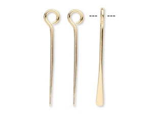 Dijes colgantes largos de latón chapado en oro 100 de 16x2 mm paleta con bucle superior - Imagen 1 de 4