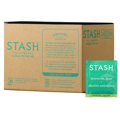 Stash Tea Marroquí Menta Té Verde, Caja de 100 Bolsas de Té (El Embalaje Puede Variar) Foto 1 de 4