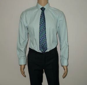 NEW John Varvatos Dress Shirt in Seafoam 15½ x32-33 Slim Button-Down 100% Cotton - Picture 1 of 12