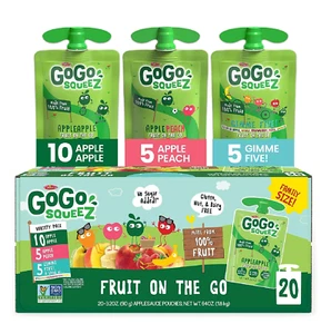 GoGo squeez Obst für unterwegs Variety Pack Apfel Pfirsich & Gimme Five 3,2 Oz. - Bild 1 von 5