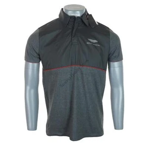 Nuevo Hombre Hackett Aston Martin Carreras Tour Panel Polo Tramo Ajustado Negro - Picture 1 of 6