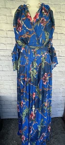 Latiste Floral Print Maxi Dress Accordion-Pleated Chiffon Sleeve Size 1X - Picture 1 of 11