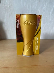 McDonalds - Coca Cola Glas - Limitierte Edition 2018 - Gold - Gratisversand - Bild 1 von 2