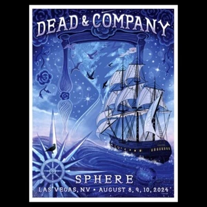 Dead & Company 8/8 8/9 8/10 agosto fin de semana arte impresión esfera Vegas póster envío - Imagen 1 de 1
