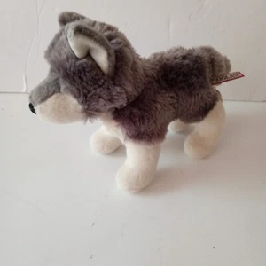 ASHES the Stuffed WOLF Plush Douglas Cuddle Toys #4036 2022 Gray White Stands - Picture 1 of 9