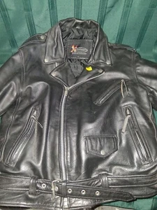 Xelement Mens Leather Advanced Motorcycle Gear Jacket Sz XL Black WP554 - Picture 1 of 7