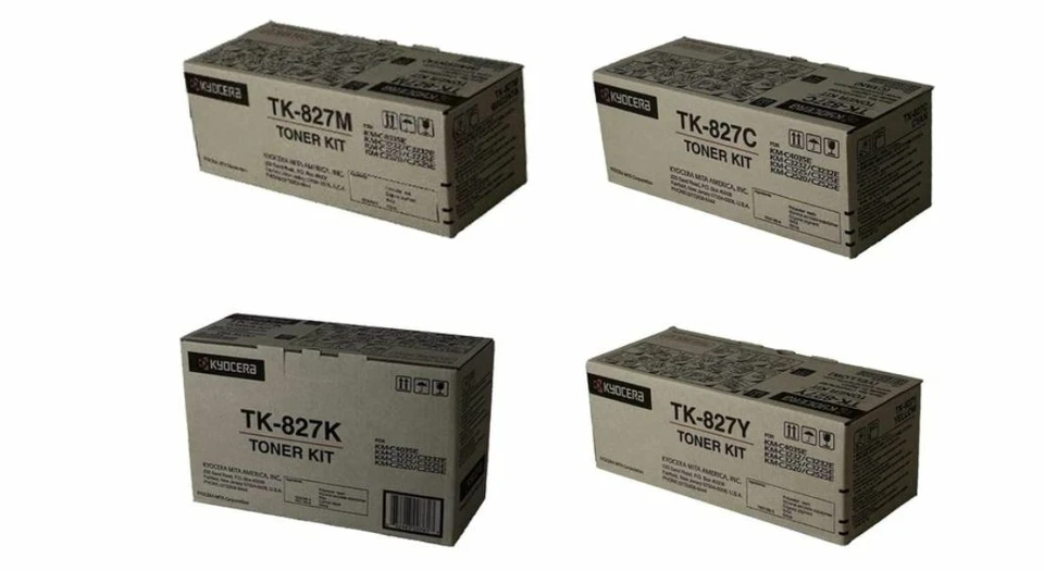 New 4PK Genuine Kyocera KM-C4035E KM-C3232 KM-C3225 Color Toner TK-827K TK-827Y - Image 1 of 1