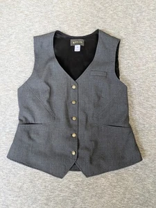 Land's End Delta Flight Attendant Vest Gray Size 16 Tall Uniform Buttons - Picture 1 of 8