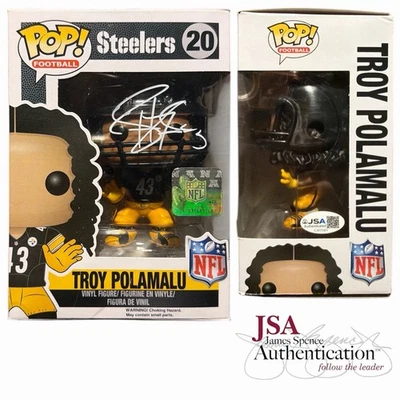 Troy Polamalu Signed Pittsburgh Steelers Funko Pop #20 Black Jersey ~ JSA COA - Image 1 of 2