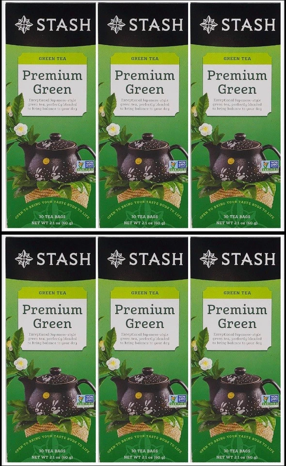 Té Verde Premium STASH 6 CAJAS Total 180 Bolsas Mezcla Tés Verdes Sin Gluten Foto 1 de 4