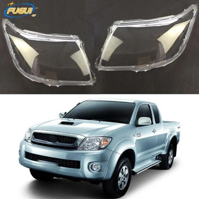 Cubierta de lente de faro izquierdo+derecho para Toyota Hilux 2008-2011 Foto 1 de 4