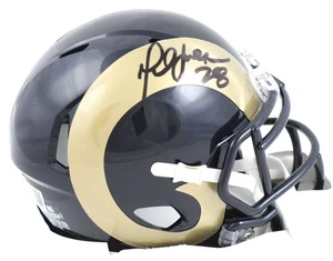 Marshall Faulk Autographed Rams 00-16 Speed Mini Helmet - Beckett W Holo *Black - Picture 1 of 3
