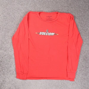Volcom Cheezmoso Spellout Logo Medium Red Long Sleeve T-Shirt - Picture 1 of 9