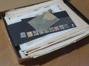 EUROPE large collection of early stamps on old time album pages in box, high CV - Picture 1 of 2