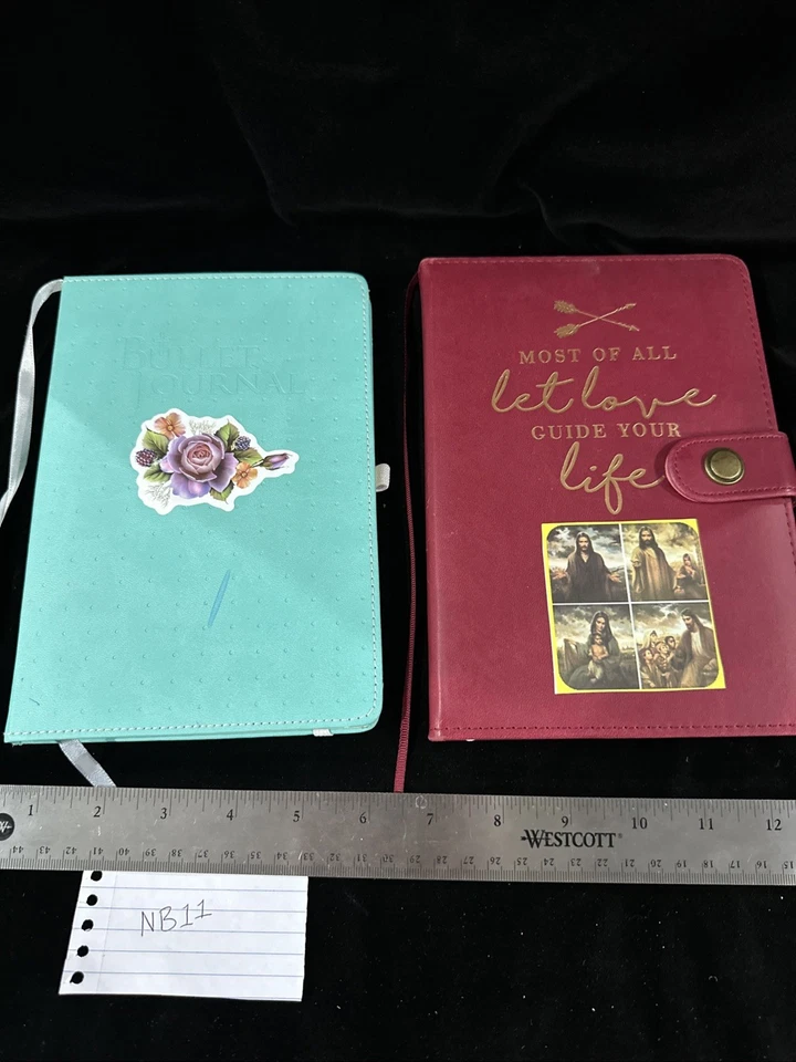 Notebooks Lot Of Two One Leather Bound 8.5”x5.75 (NB11) - Image 1 of 4