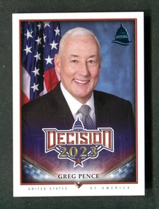 Greg Pence 2023 Decision MEGA Rare Blue ICE Card Serial# 1/1 Indiana Congressman - Picture 1 of 2