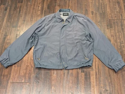 Винтажный серый выцветший Harrington мужской XL длинный микрофибры куртка Bomber молнии 90-х мягкий - Изображение 1 из 4