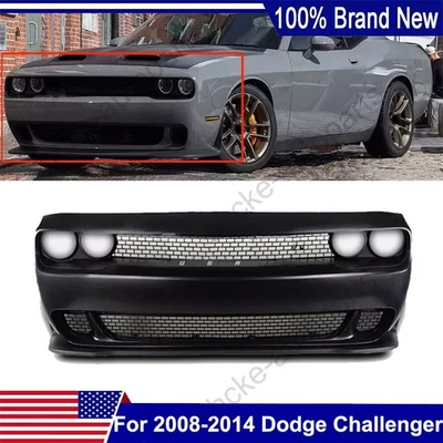 For 2008-2014 Dodge Challenger Hellcat Style Front Bumper Cover Grille Lip Kit Foto 1 de 4