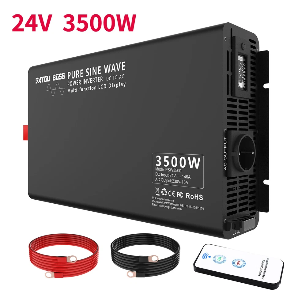 DATOUBOSS Inverter 3500W 7000W Sinusoidale Puro 24V a 230V Convertitore di Tensione Inverter