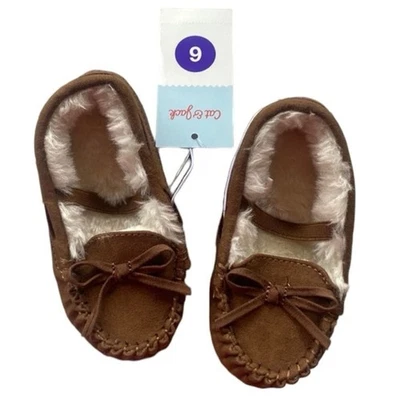 Cat and Jack Moccasin Slippers Celina Dark Chestnut Toddler Size 6 - Image 1 of 4