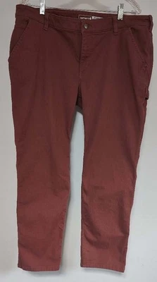 Carharrt Cargo Jeans Pants Women's 16 Short Brown Relaxed Fit Rugged Flex Work P - Image 1 of 3