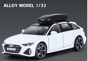 AUDI RS6 STATION WAGON SCALA 1:32 BIANCA METALLO PRESSOFUSO CON LUCI E SUONI - Foto 1 di 2
