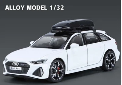 AUDI RS6 STATION WAGON SCALA 1:32 BIANCA METALLO PRESSOFUSO CON LUCI E SUONI - Immagine 1 di 2