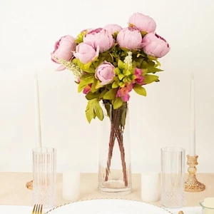 LAVENDER 2 Bouquets 19" Silk Peony FLOWERS Artificial Floral Bushes Party Events - Picture 1 of 8