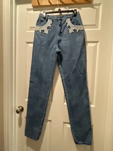 Pantalones de mezclilla vintage Roper para mujer de tiro alto con detalles bordados talla 9/10 - Imagen 1 de 13