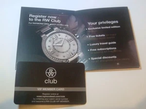 Tarjeta del club de relojes RAYMOND WIL VIP para miembro  - Imagen 1 de 2