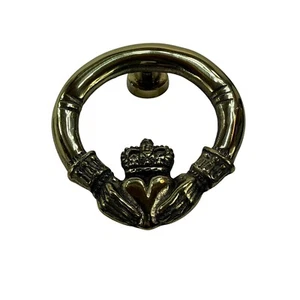Irish Claddagh Door Knocker Brass Made UK Ireland Hands Heart Celtic Design NIB - Picture 1 of 17