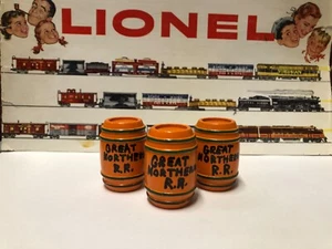 Model wooden train barrels Great Northern O gauge set of 3 - Picture 1 of 3